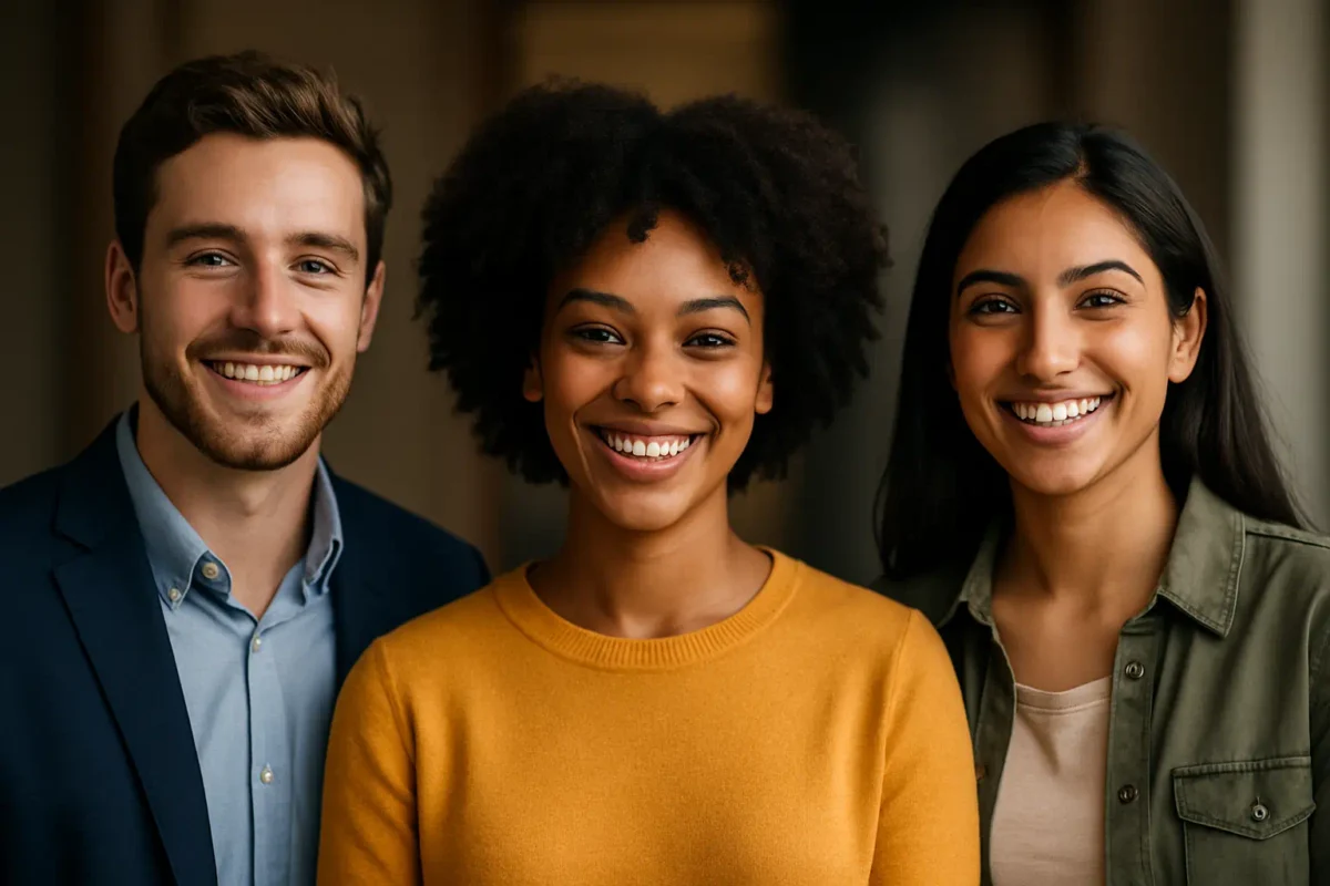 Happy agents sharing testimonials about unconventional jobs USA with the Alibi Agency