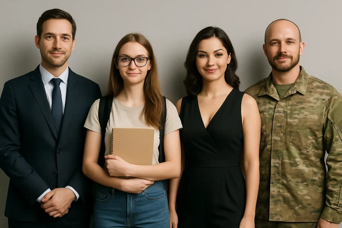 Group of diverse applicants showing that unconventional jobs USA are open to everyone